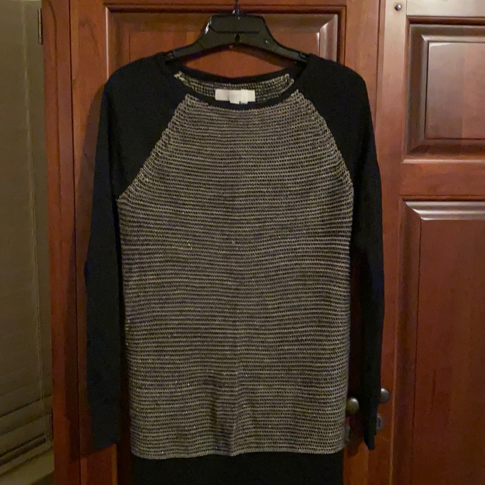 Gold and Black Baseball Sleeve sweater top
